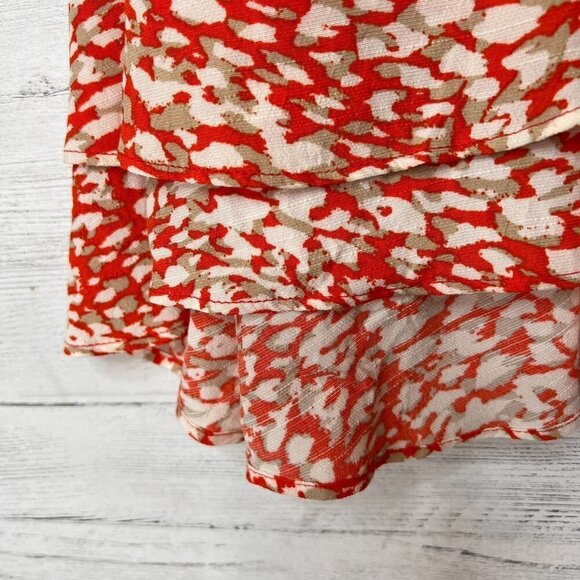 We the Free Mini Dress Womens Size S/P Orange French Quarter Leopard Wrap Girly - Picture 8 of 15